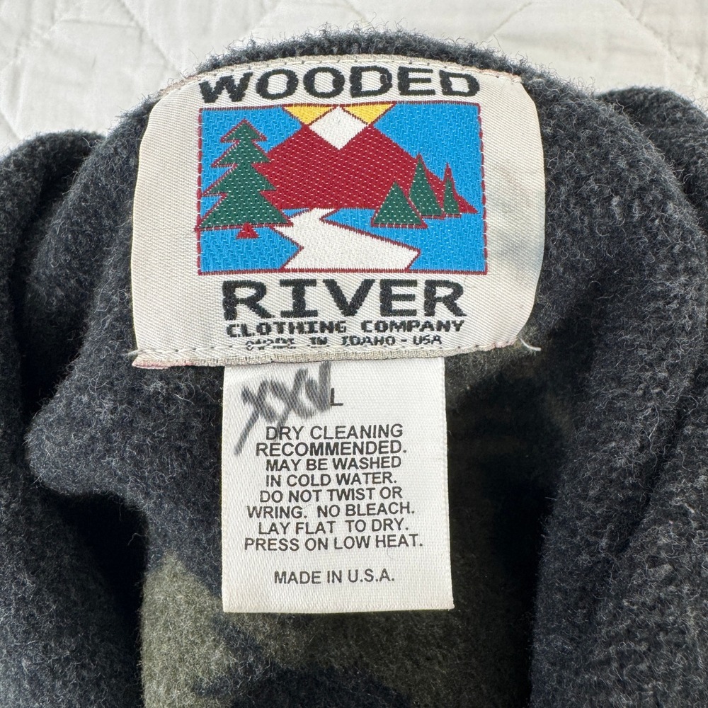 VTG! Wooded River Clothing Company L Wool Blend Western Moose Print Jacket USA - Picture 3 of 16